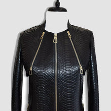 Load image into Gallery viewer, Python-Embossed Genuine Leather Dress & Jacket Set | Made to Order