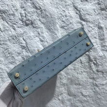 Load image into Gallery viewer, Non Branded- No Logo (Ostrich Skin) 19 cm Handmade Luxury Ostrich Skin Leather Bag with Lambskin leather Interior.