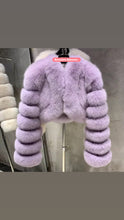 Load image into Gallery viewer, Gorgeous Cropped Real Fox Fur Coat – Stylish, Cozy, and Totally Insta-Worthy!