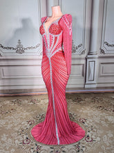 Load image into Gallery viewer, Crystal Long-Sleeve Mermaid
Gown