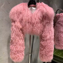 Load image into Gallery viewer, Custom Mongolian Fur Cropped Jacket
