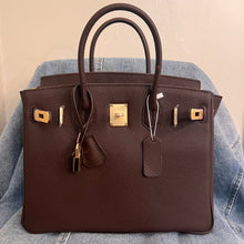 Load image into Gallery viewer, (Togo Leather) Chocolate Brown Sloan Bag (gold)