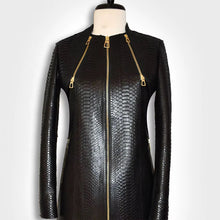 Load image into Gallery viewer, Python-Embossed Genuine Leather Dress & Jacket Set | Made to Order