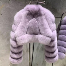 Load image into Gallery viewer, Gorgeous Cropped Real Fox Fur Coat – Stylish, Cozy, and Totally Insta-Worthy!