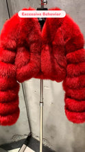 Load image into Gallery viewer, Gorgeous Cropped Real Fox Fur Coat – Stylish, Cozy, and Totally Insta-Worthy!
