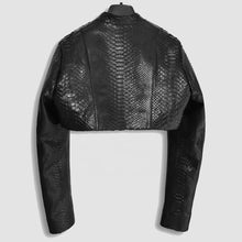 Load image into Gallery viewer, Python-Embossed Genuine Leather Dress &amp; Jacket Set | Made to Order
