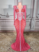 Load image into Gallery viewer, Crystal Long-Sleeve Mermaid
Gown
