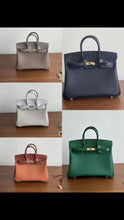 Load image into Gallery viewer, **Multiple Colors**Non Branded-No Logo 25 cm genuine Togo leather featuring an embossed crocodile print.
