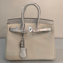 Load image into Gallery viewer, **Multiple Colors**Non Branded-No Logo 25 cm genuine Togo leather featuring an embossed crocodile print.
