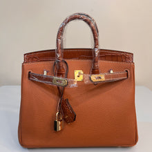 Load image into Gallery viewer, **Multiple Colors**Non Branded-No Logo 25 cm genuine Togo leather featuring an embossed crocodile print.
