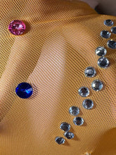 Load image into Gallery viewer, Sheer Multicolor Crystal Floral Appliqué Gown

