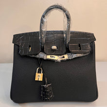 Load image into Gallery viewer, **Multiple Colors**Non Branded-No Logo 25 cm genuine Togo leather featuring an embossed crocodile print.
