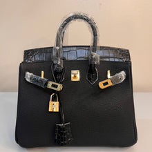 Load image into Gallery viewer, **Multiple Colors**Non Branded-No Logo 25 cm genuine Togo leather featuring an embossed crocodile print.
