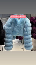 Load image into Gallery viewer, Gorgeous Cropped Real Fox Fur Coat – Stylish, Cozy, and Totally Insta-Worthy!
