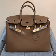 Load image into Gallery viewer, (Togo Leather) Brown/Taupe Sloan Bag (gold)

