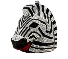 Load image into Gallery viewer, Handmade Zebra Crystal Clutch
