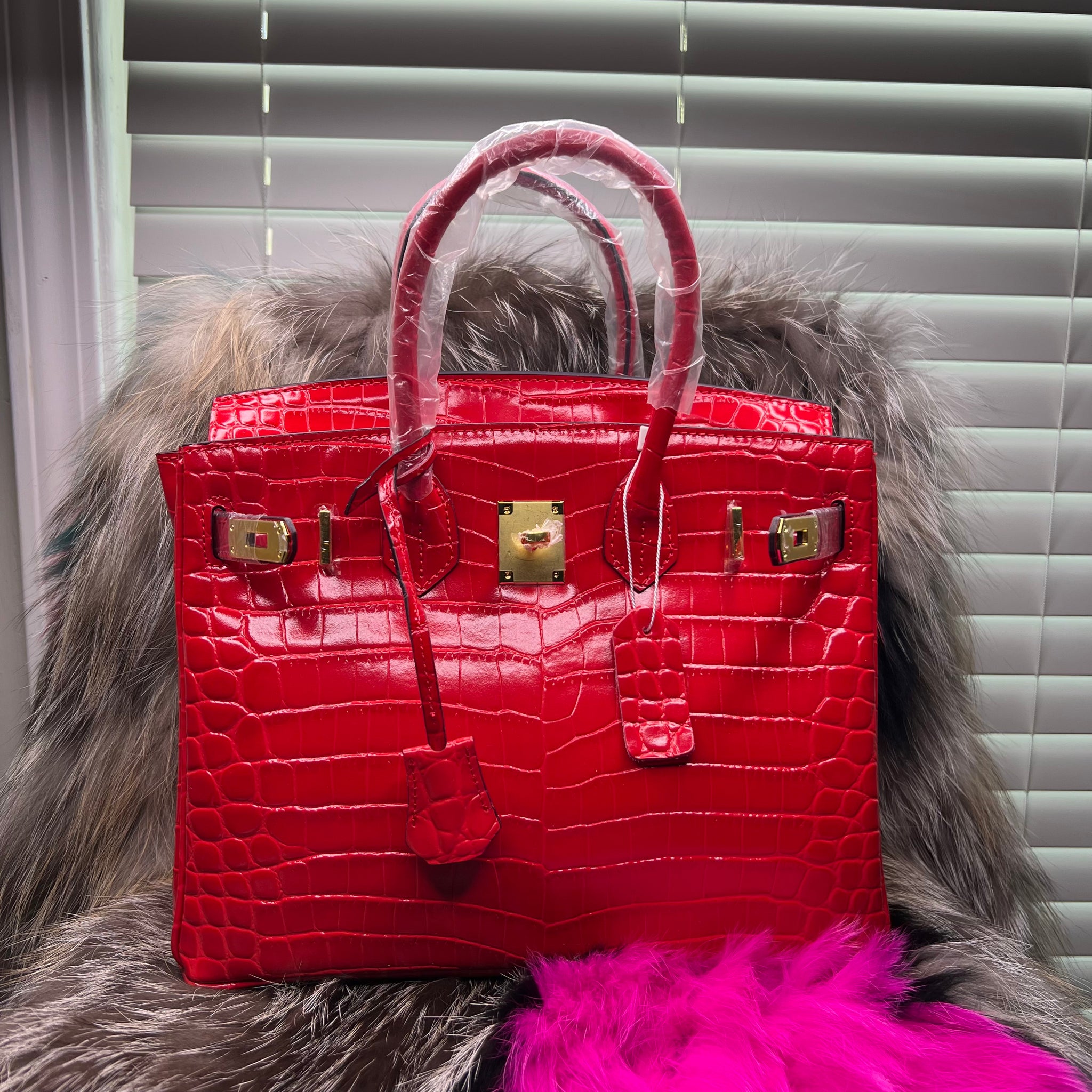 Red 2024 croc bag