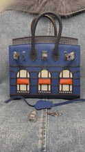 Load and play video in Gallery viewer, (Epsom Leather) Blue Croc Embossed Window Bag 20cm
