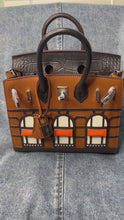Load and play video in Gallery viewer, (Epsom Leather) Brown Croc Embossed Window Bag 20cm
